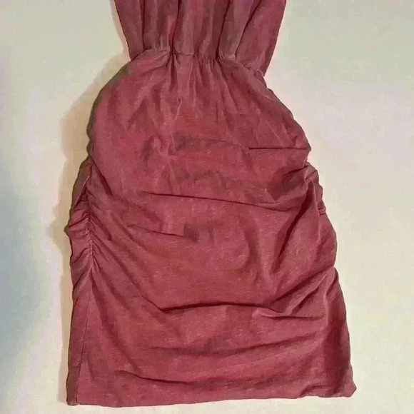 Anthropologie Sundry Womens Ruched Sides Pink Dress Racerback Size 1/S 4-6 - Picture 11 of 13
